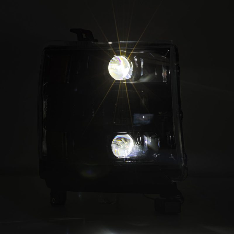 AlphaRex 16-18 Chevy 1500HD LUXX LED Proj Headlights Alpha-BK w/Seq Atv Lgt / SeqSig (Req PN 810023) 880233