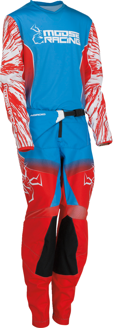 MOOSE RACING Pantalones Agroid para jóvenes - Rojo/Blanco/Azul - 20 2903-2268