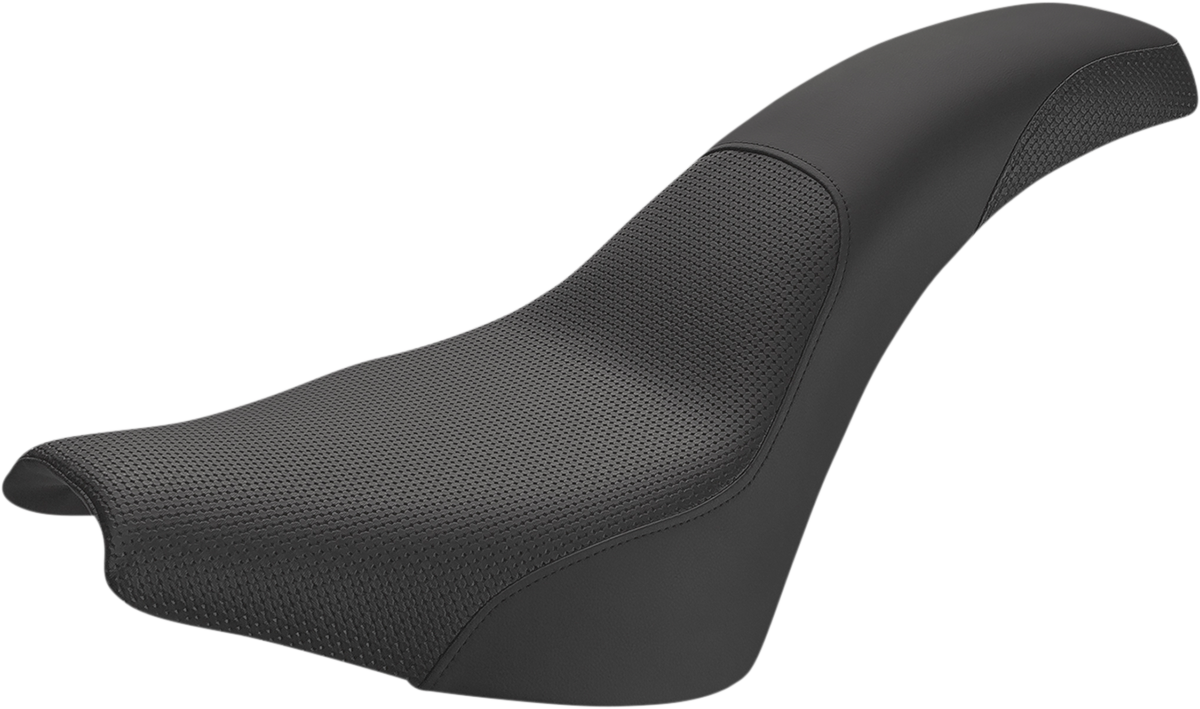 SADDLEMEN Profiler Sitz mit Korbgeflecht – Schwarz – Softail 818-30-147