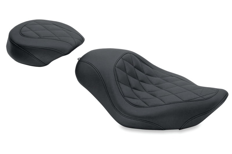 Mustang 04-21 Harley Sportster Wide Tripper Solo Seat Diamond Stitch - Black 76728