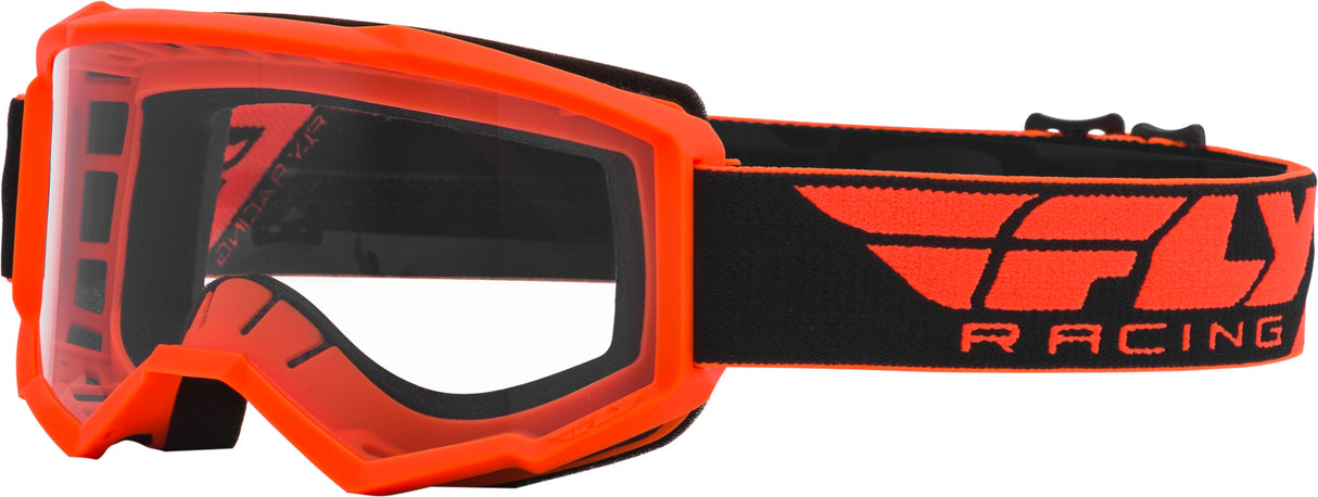 FLY RACING Focus Goggle Orange W/Clear Lens FLA-005