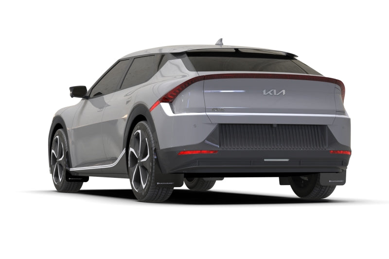 Rally Armor 22-23 Kia EV6 Black UR Mud Flap Dark Grey Logo MF91-UR-BLK-DGRY