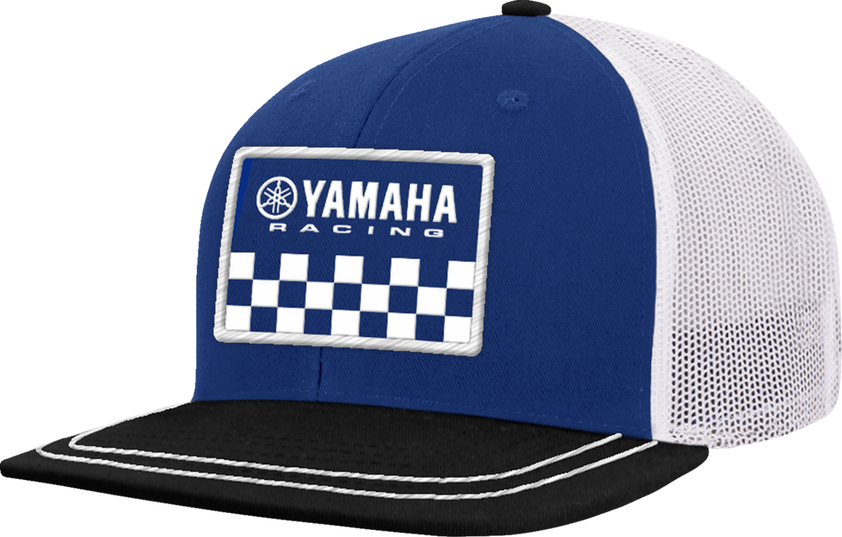 YAMAHA APPAREL Yamaha Racing-Mütze – Flacher Schirm – Schwarz/Blau NP21A-H3198