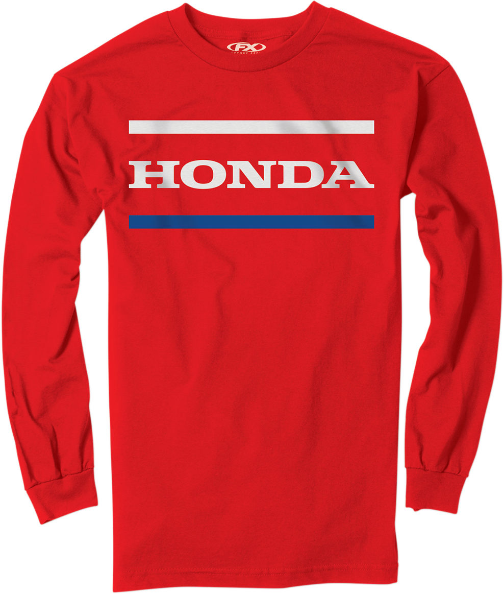 FACTORY EFFEX Honda Streifen Langarm-T-Shirt - Rot - Medium 23-87312