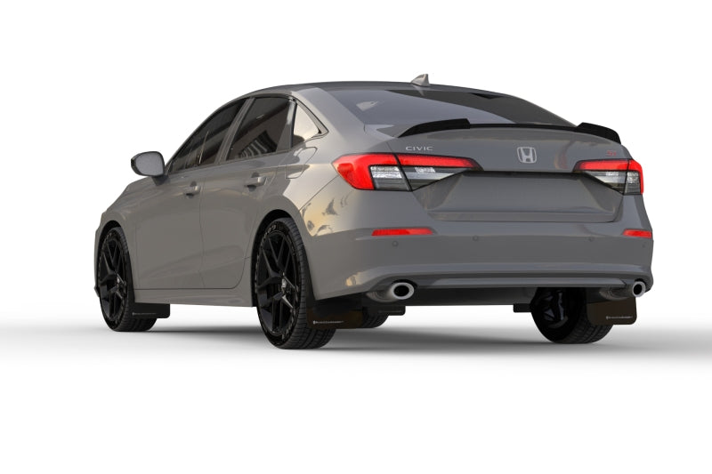 Rally Armor 2022 Honda Civic (Incl. Si/Sport/Touring) Black UR Mud Flap w/ White Logo MF90-UR-BLK/WH