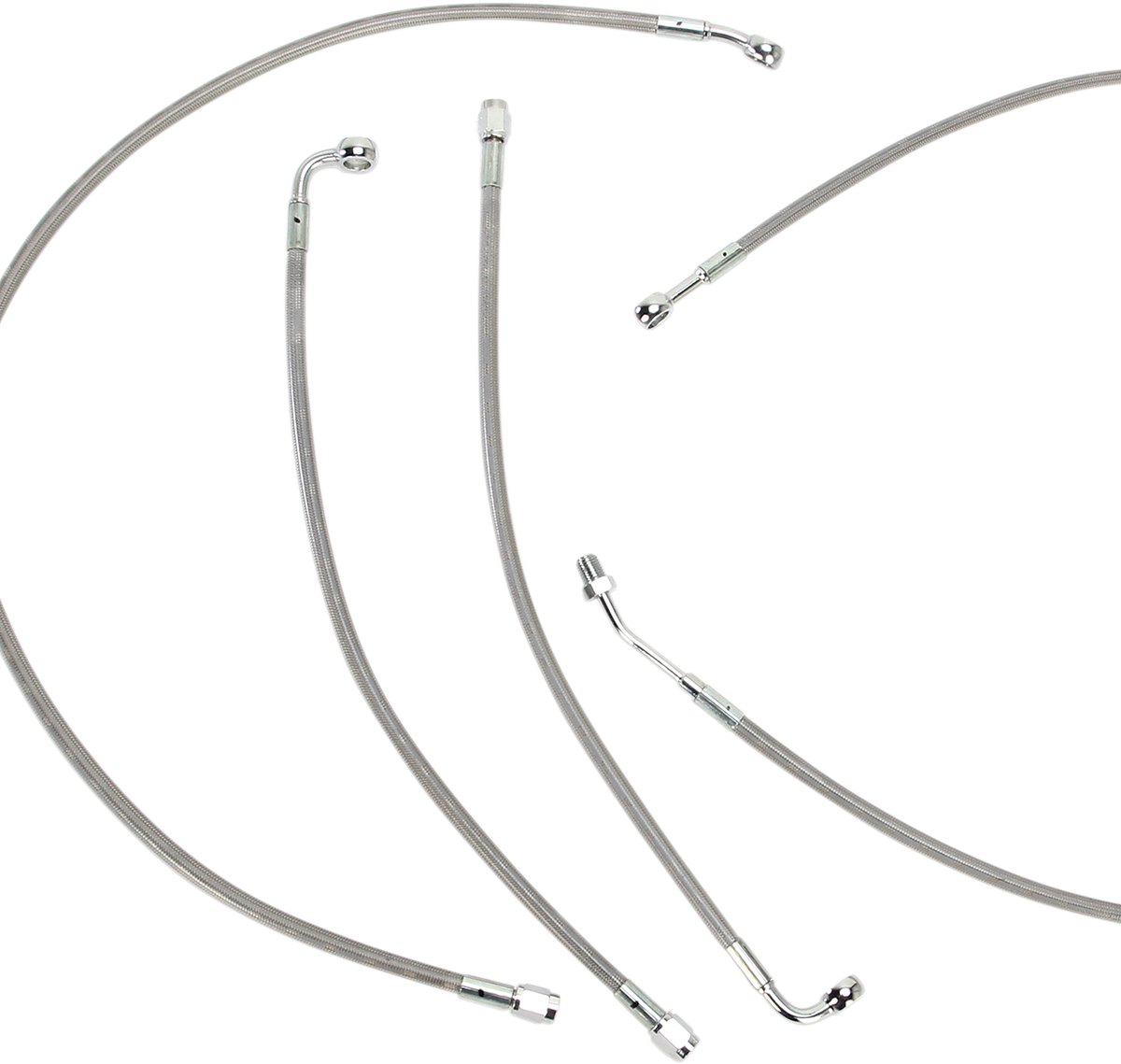 BURLY BRAND Handlebar Cable/Brake Line Kit - Complete - 15" Ape Hanger Handlebars - Stainless Steel B30-1118