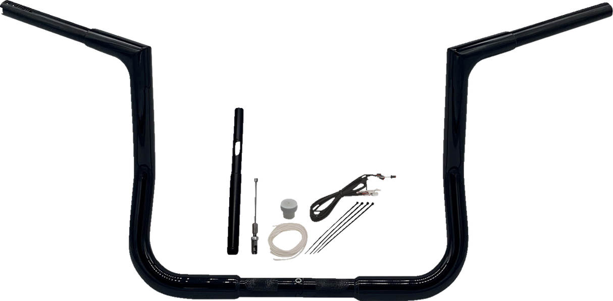 FAT BAGGERS INC. Handlebar Kit - Flat Top - 12" - Black 719012-B