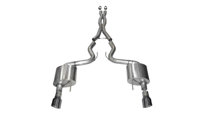 Corsa 15-17 Ford Mustang GT Coupe 5.0L 3in Sport Cat-Back Exhaust Dual Rear Exit w/ Gun Metal Tips 14332GNM