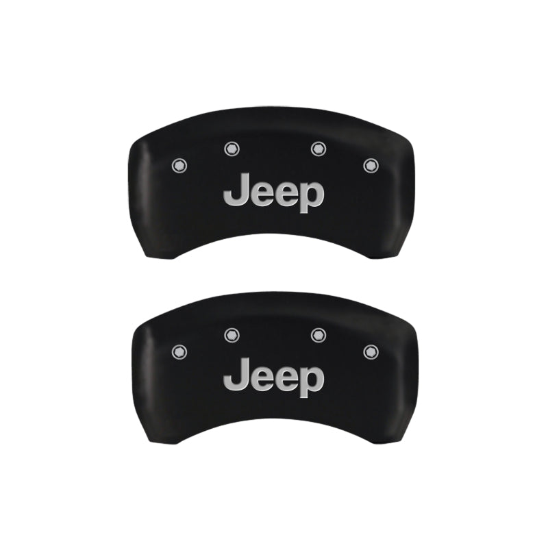 MGP 4 Caliper Covers Engraved Front & Rear JEEP Red finish silver ch 42013SJEPRD