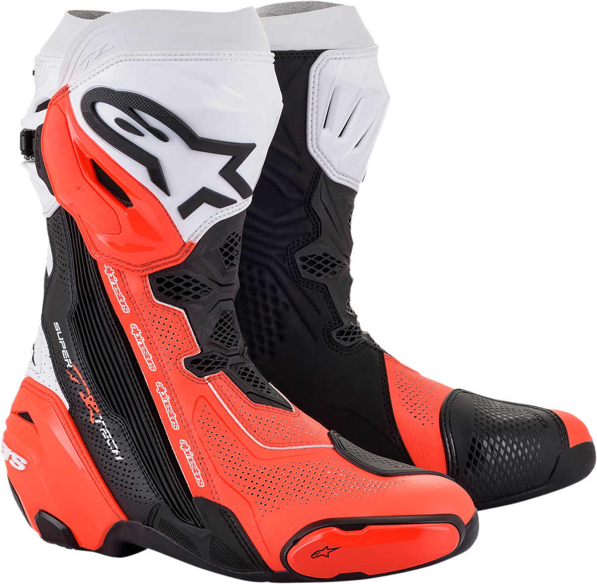 ALPINESTARS Supertech V Stiefel - Schwarz/Fluo Rot/Weiß - US 11.5 / EU 46 2220121-124-46