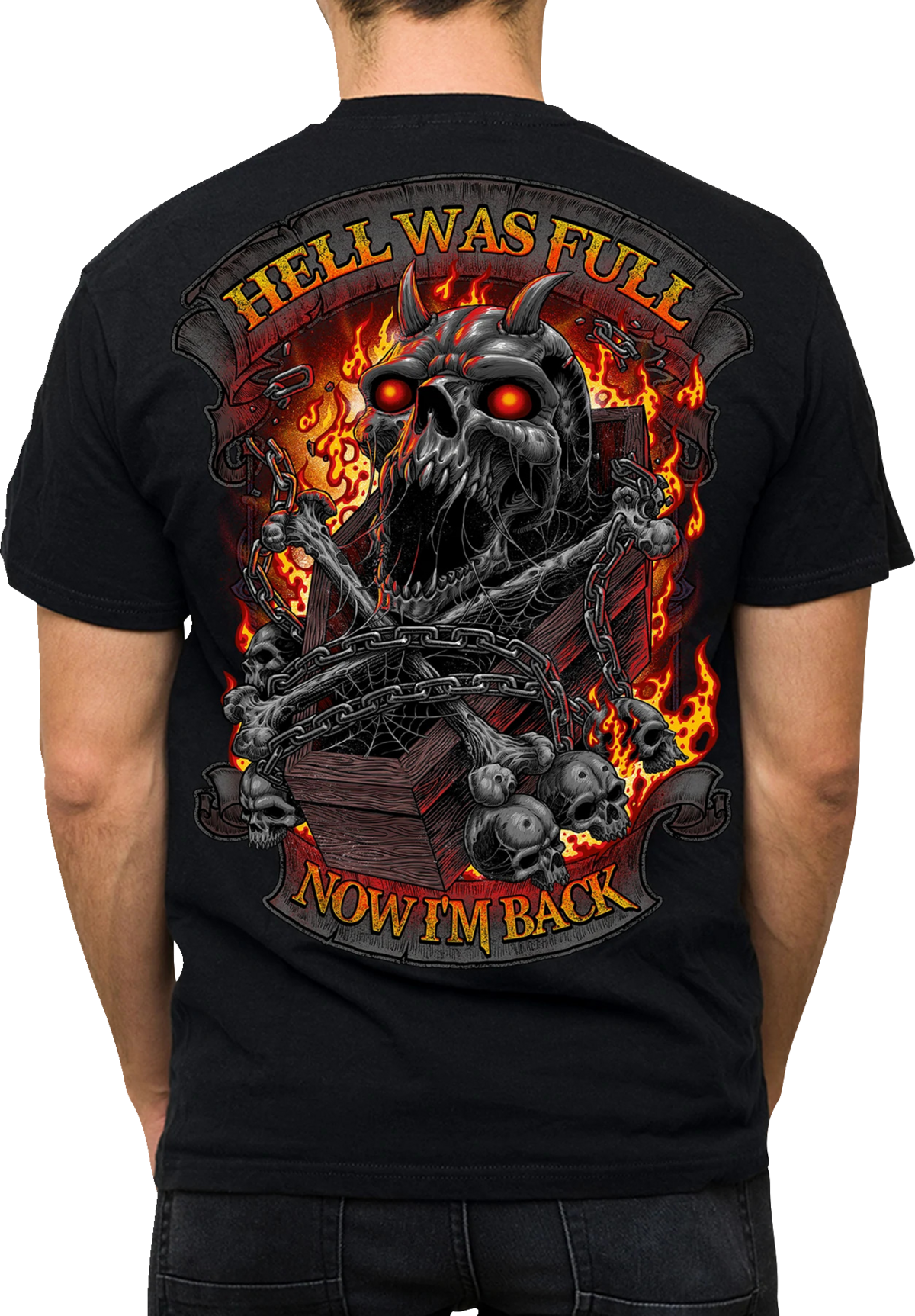 LETHAL THREAT T-Shirt „Hell Was Full“ – Schwarz – 2XL LT20901XXL
