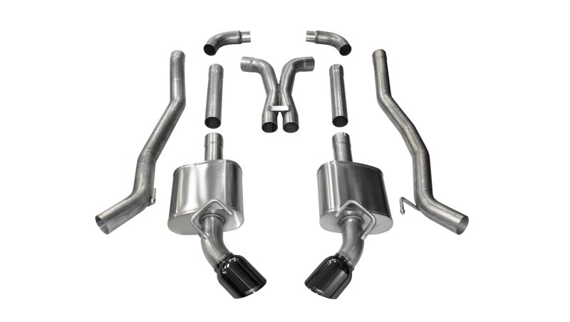 Corsa 10-15 Chevrolet Camaro SS 6.2L V8 Manual Black Xtreme 3in Cat-Back 14968BLK