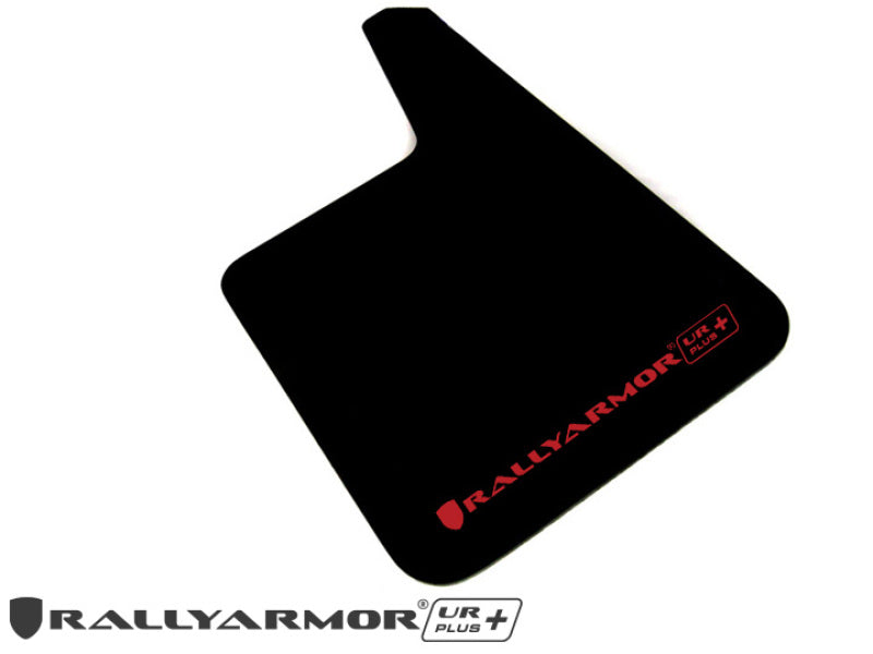 Rally Armor Universal Fit (No Hardware) UR Plus Black UR Mud Flap w/ Grey Logo MF20-URP-BLK/GY