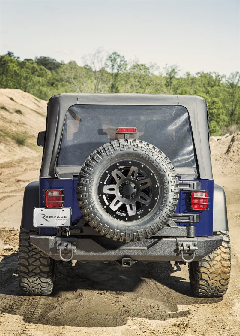 Rampage 04-06 Jeep Wrangler(TJ) Unlimited OEM Replacement Soft Upper Doors - Black Denim 99635