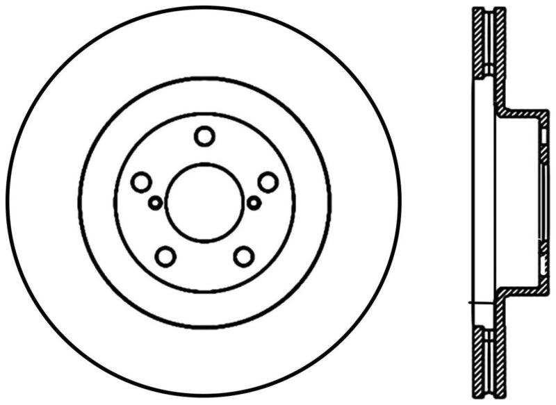 StopTech 02-10 Subaru WRX Slotted & Drilled Left Front Rotor (exc. STi) 127.47018L