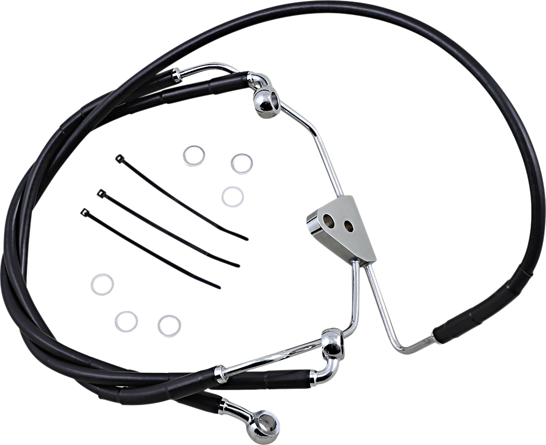 DRAG SPECIALTIES Bremsleitung - Vorne - Schwarz - +6" 620085-6BLK
