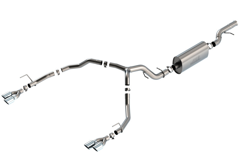 Borla 21-22 Chevrolet Tahoe 6.2L V8 2/4WD 4DR Brushed T-304 Stainless Steel Touring Cat-Back Exhaust 140858