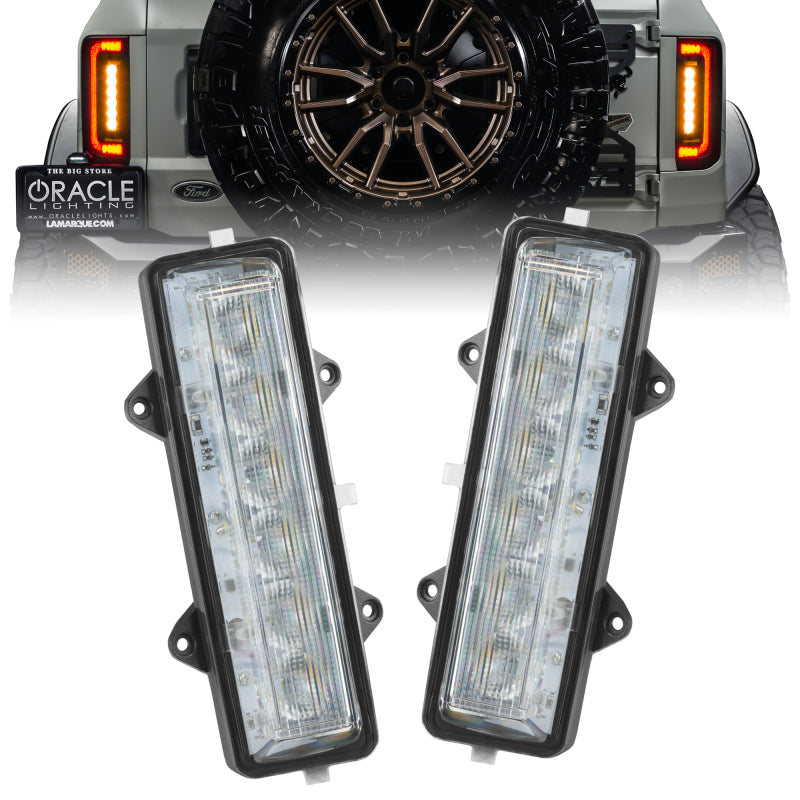 Oracle Lighting 21-23 Ford Bronco Dual Function Reverse LED Modules Flush Tail Light - Amber/White 5915-FB-023