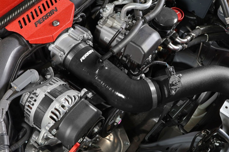 Perrin 22-23 Subaru BRZ/Toyota GR86 Silicone Inlet Hose (3in. ID / SS Wire) - Black PSP-INT-432BK