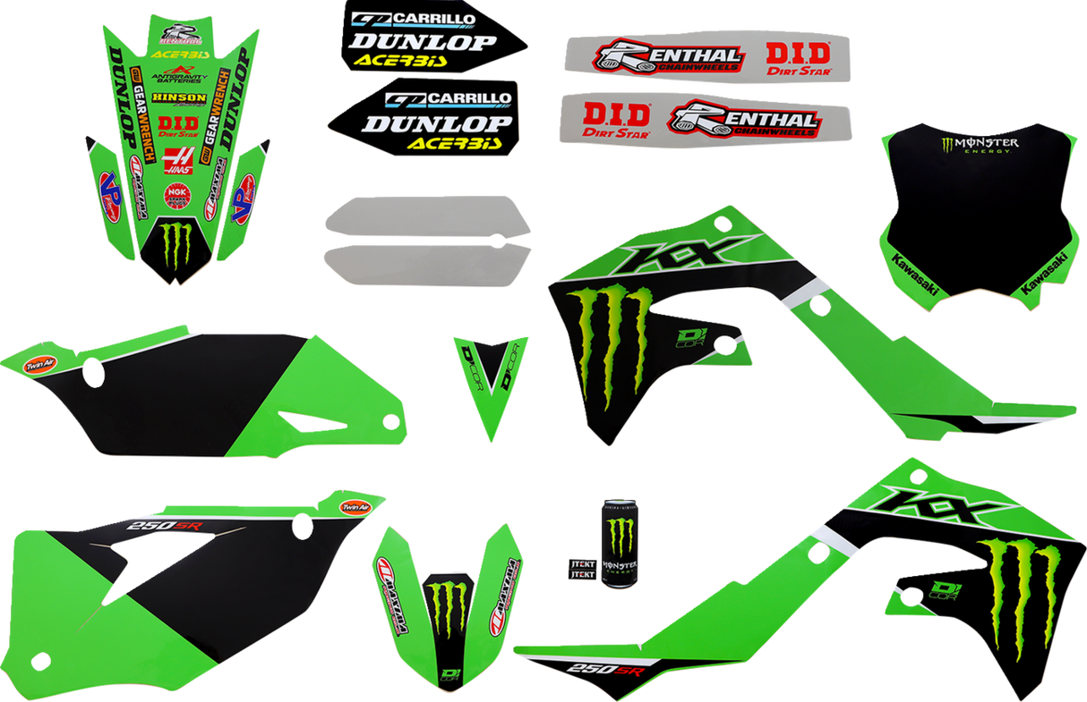 D'COR VISUALS Graphic Kit - Monster Energy KX 250 F 2021-2023 20-20-652