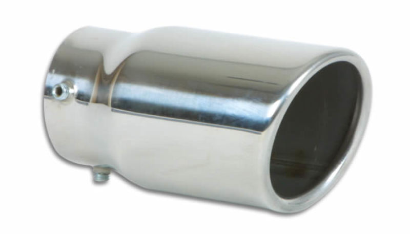 Vibrant 3in Round SS Bolt-On Exhaust Tip (Single Wall Angle Cut Rolled Edge) 1503