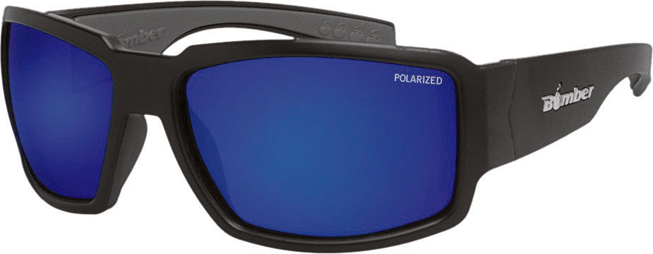 BOMBER Boogie Bomb Eyewear Matte Black W/Blue Mirror Polarized BG111-BM