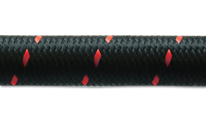 Vibrant -10 AN Two-Tone Black/Red Nylon Braided Flex Hose (20 foot roll) 11980R