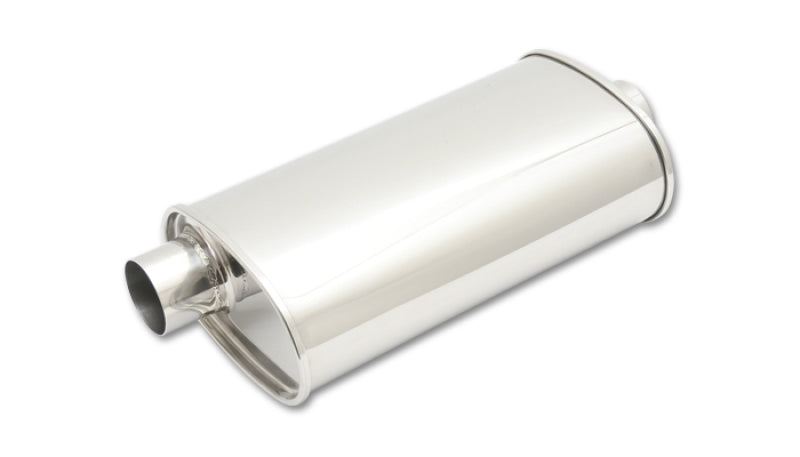 Vibrant StreetPower Oval Muffler 3.50in Inlet/Outlet (Offset-Center) 1133