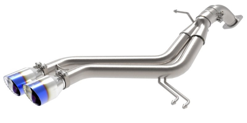 aFe Takeda 13-17 Hyundai L4-1.6L 2-1/2in 304 SS Axle-Back Exhaust w/ Blue Flame Tips 49-37019-L