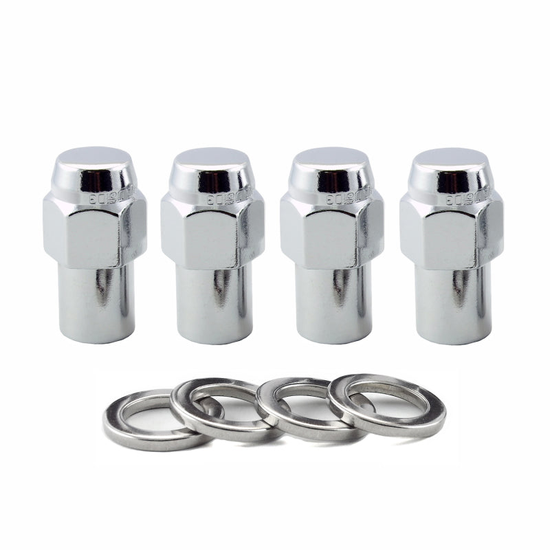 McGard Hex Lug Nut (Reg. Shank - .746in.) 1/2-20 / 13/16 Hex / 1.65in. Length (4-Pack) - Chrome 61000