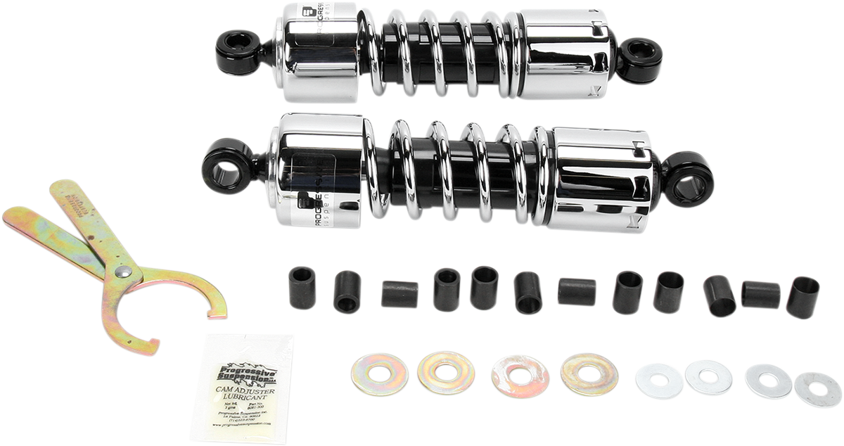 PROGRESSIVE SUSPENSION Stoßdämpfer - 412 Cruiser Serie - Chrom - 11" - Standard 412-4233C
