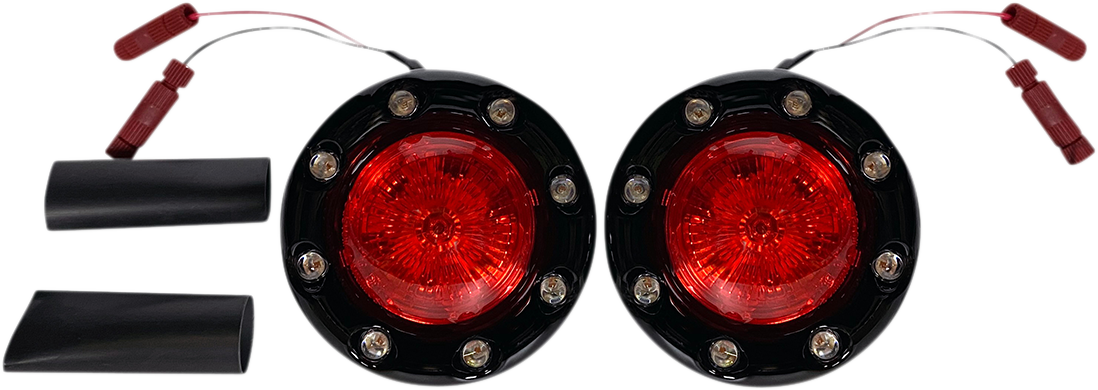 CUSTOM DYNAMICS Señales de giro LED ProBEAM® Bullet Ringz™ - Negro/Rojo PB-BR-RR-IND-BR