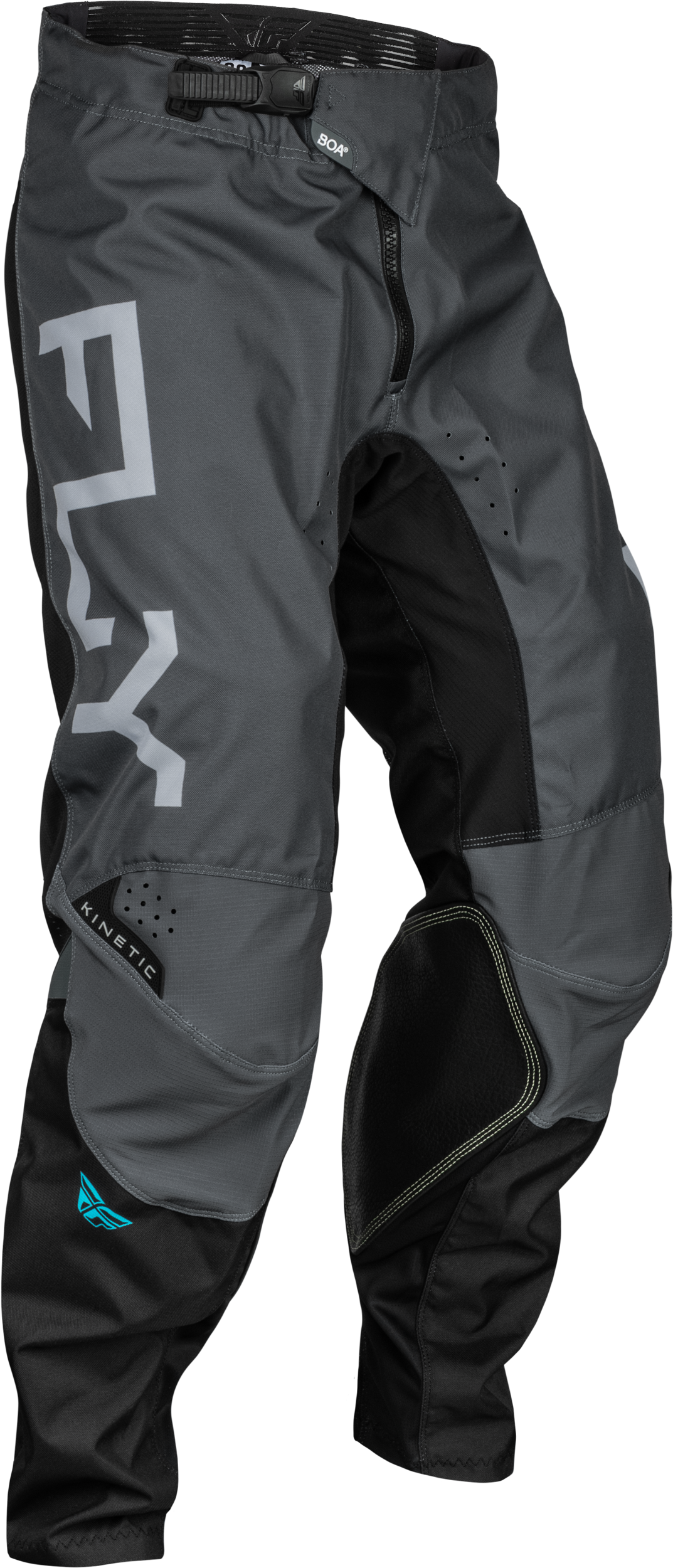 FLY RACING Kinetic Reload Pants Charcoal/Blk/Blu Iridium Sz 42 377-53042