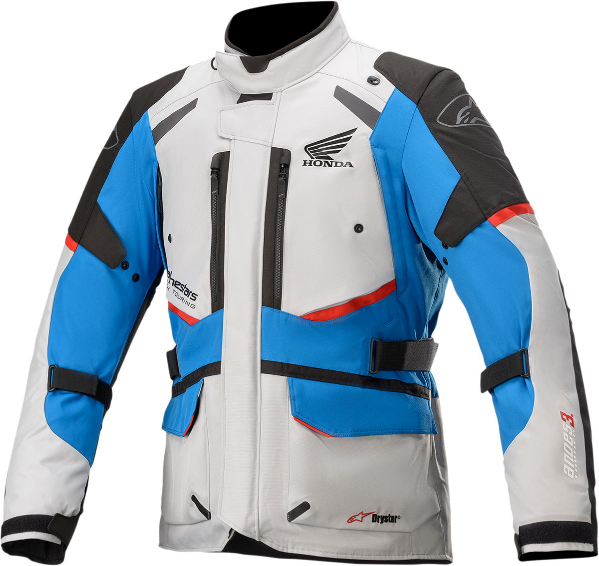 ALPINESTARS Honda Andes v3 Drystar® Jacke – Grau/Blau/Rot – Größe L 3207421-9173-L
