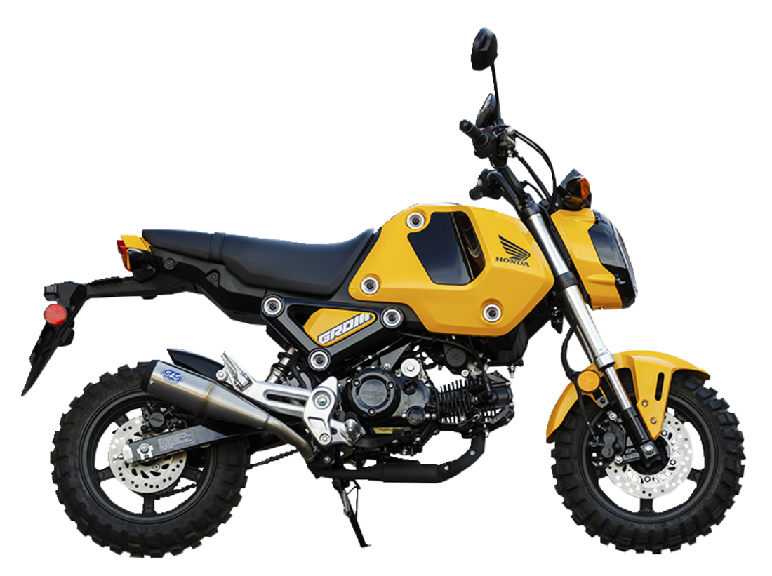 S&S CYCLE Grand National Slip-On Brushed Stainless Steel Exhaust for MSX125 Grom 2022 550-1072