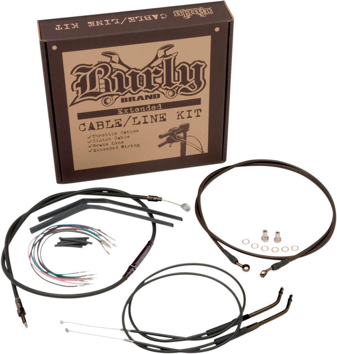 BURLY BRAND Control Kit - 14" Ape Hanger Handlebars B30-1034