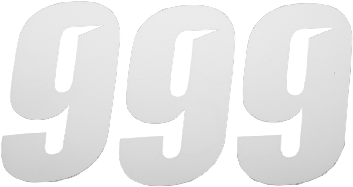 D'COR VISUALS Placa de número Slash - N.º 9 - Blanco - 6" 45-30-9