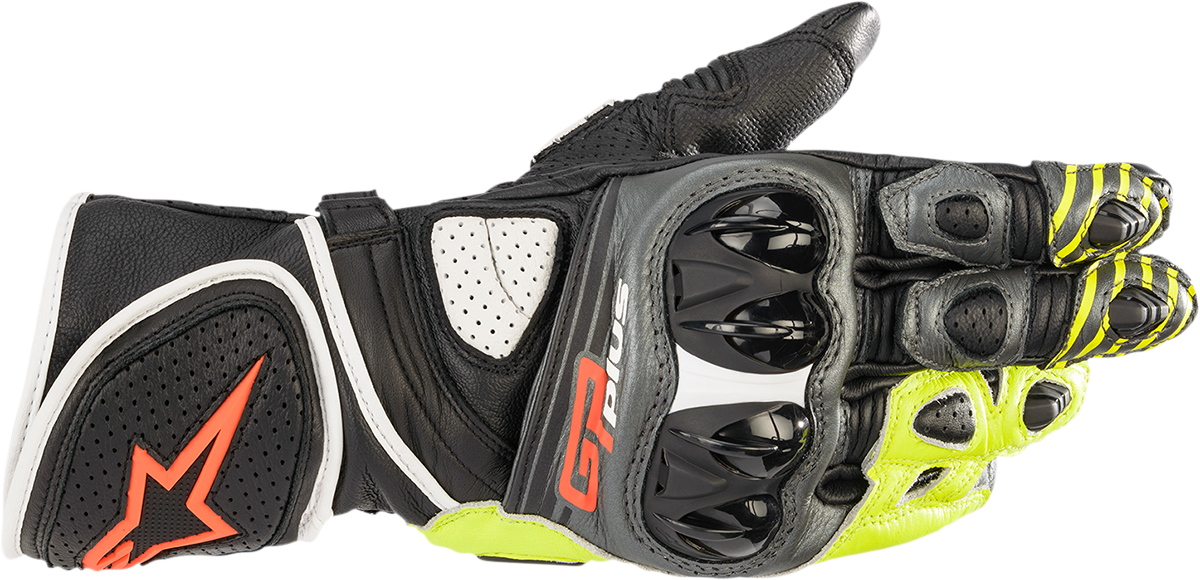 Guantes ALPINESTARS GP Plus R v2 - Gris metalizado/Negro/Amarillo fluo/Rojo fluo - 3XL 3556520-9135-3X