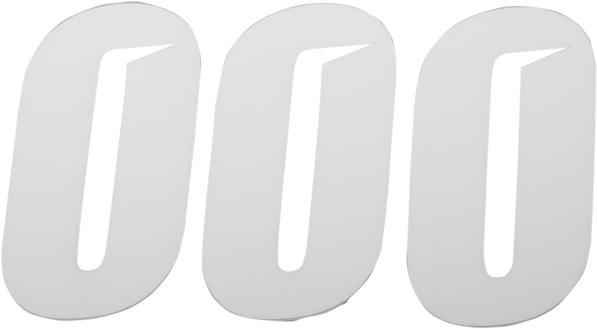 D'COR VISUALS Placa de número Slash - #0 - Blanco - 4" 45-28-0