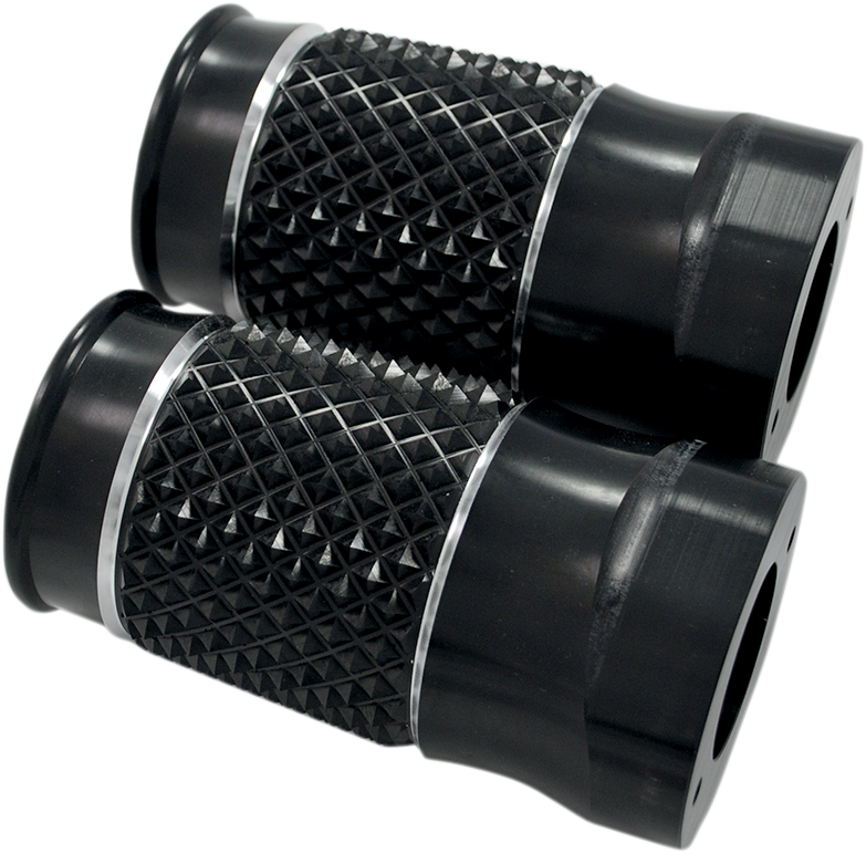 EDDIE TROTTA DESIGNS Fork Slider Covers - Cross-Cut Black Anodized Softail TC-998B