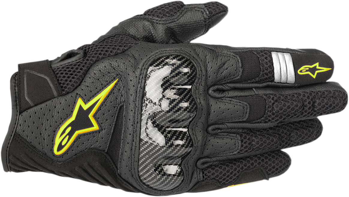 ALPINESTARS SMX-1 Air V2 Handschuhe, Schwarz/Fluo-Gelb, Größe S, 3570518-155-S
