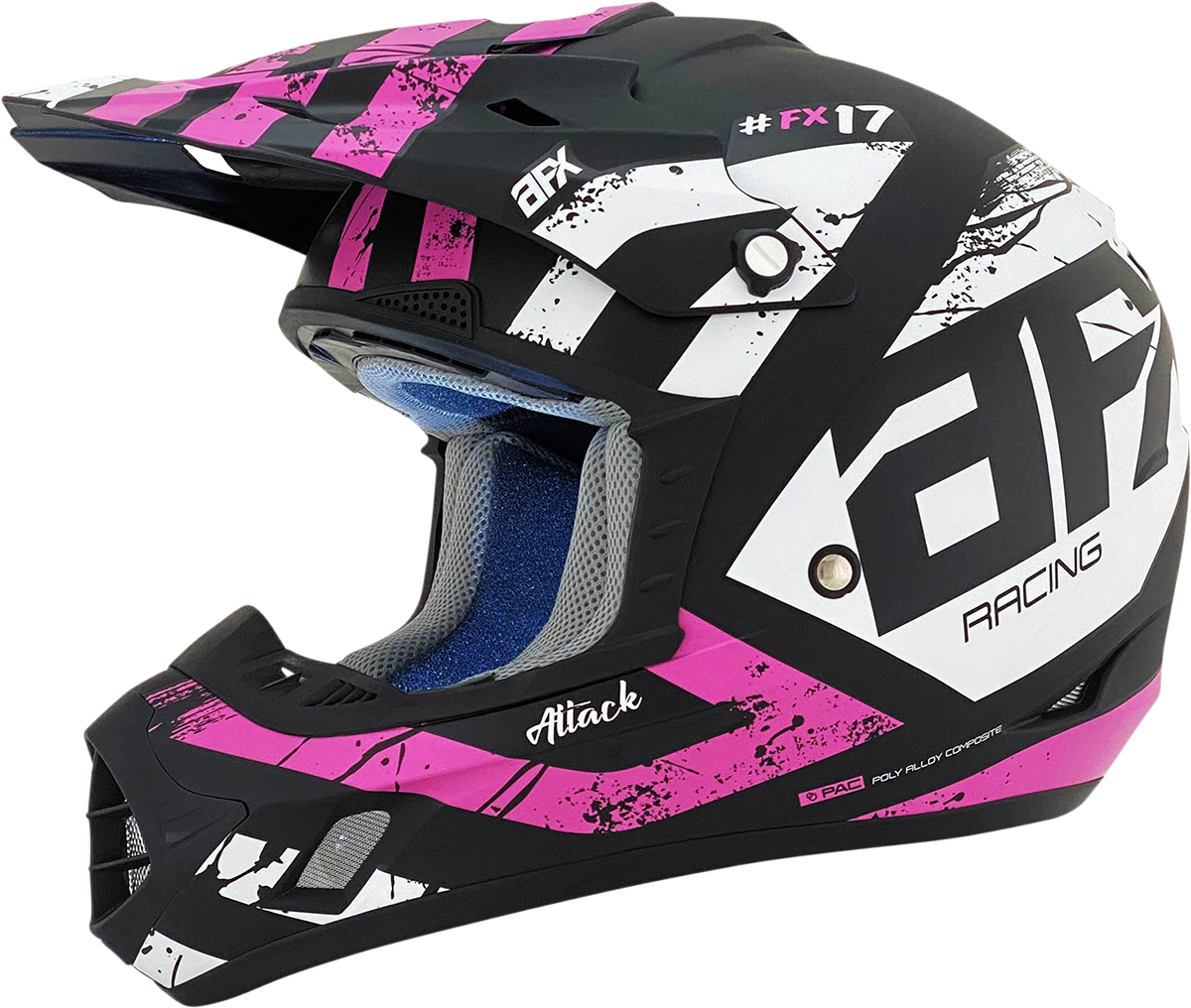 Casco AFX FX-17 - Attack - Negro mate/fucsia - Grande 0110-7169