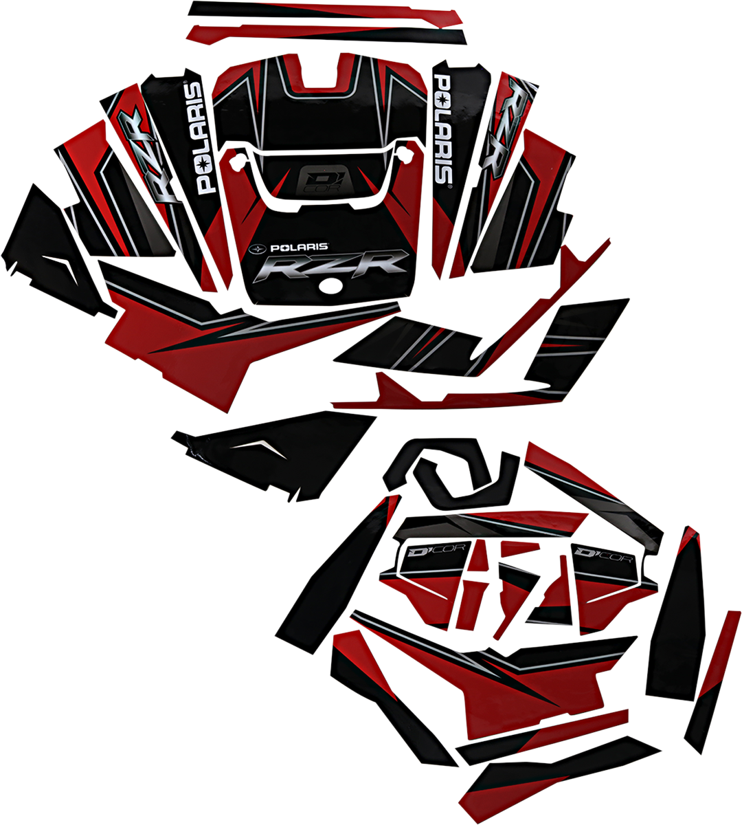D'COR VISUALS Kit de gráficos completo - Rojo/Negro - 2 puertas - RZR 20-60-116