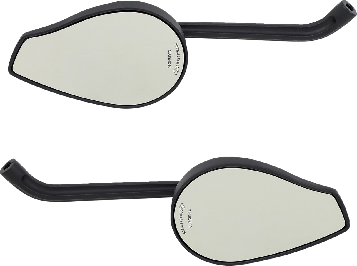 HIGHSIDER Spiegel - Phoenix 1 - Seitenansicht - Oval - Schwarz 301-590