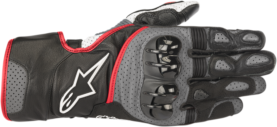 ALPINESTARS SP-2 V2 Handschuhe - Schwarz/Grau/Fluo-Rot - Klein 3558218-1130-S
