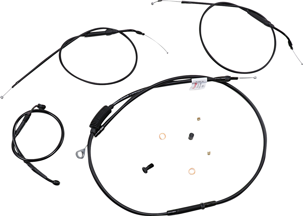 BURLY BRAND Handlebar Cable and Brake Line Kit - Extended - Sportsters - Tracker/Scrambler Handlebars - ABS B30-1272