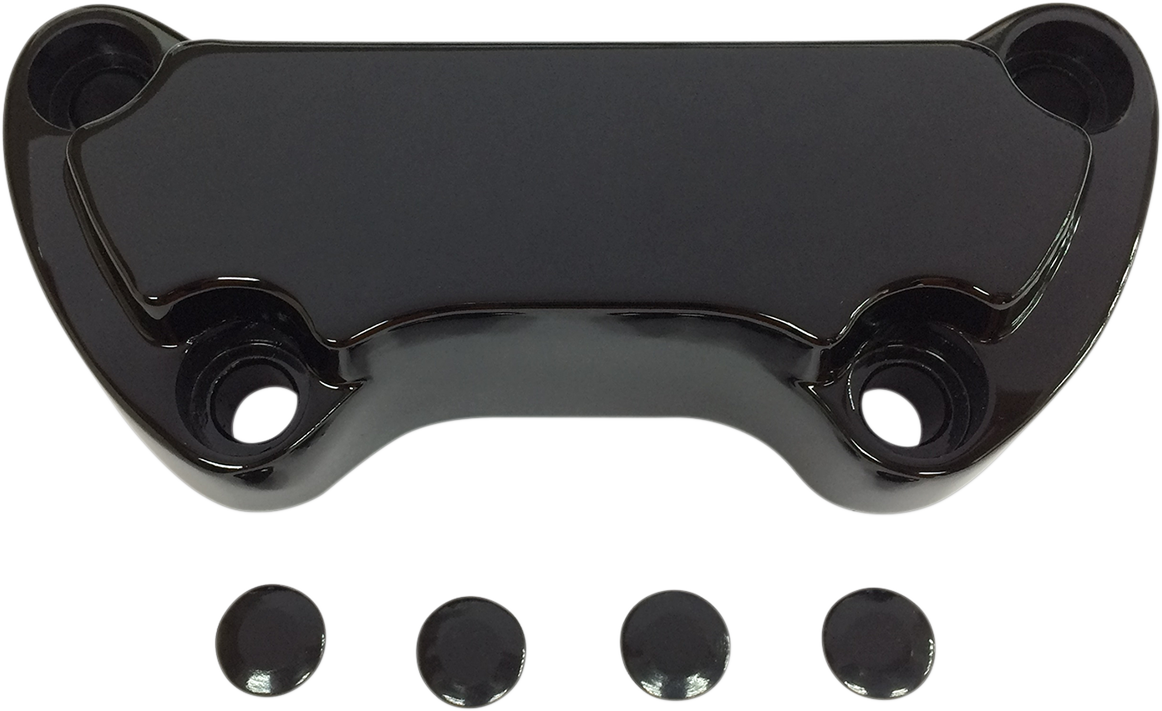 DRAG SPECIALTIES Handlebar Clamp - Scalloped - Black 03-0107SB