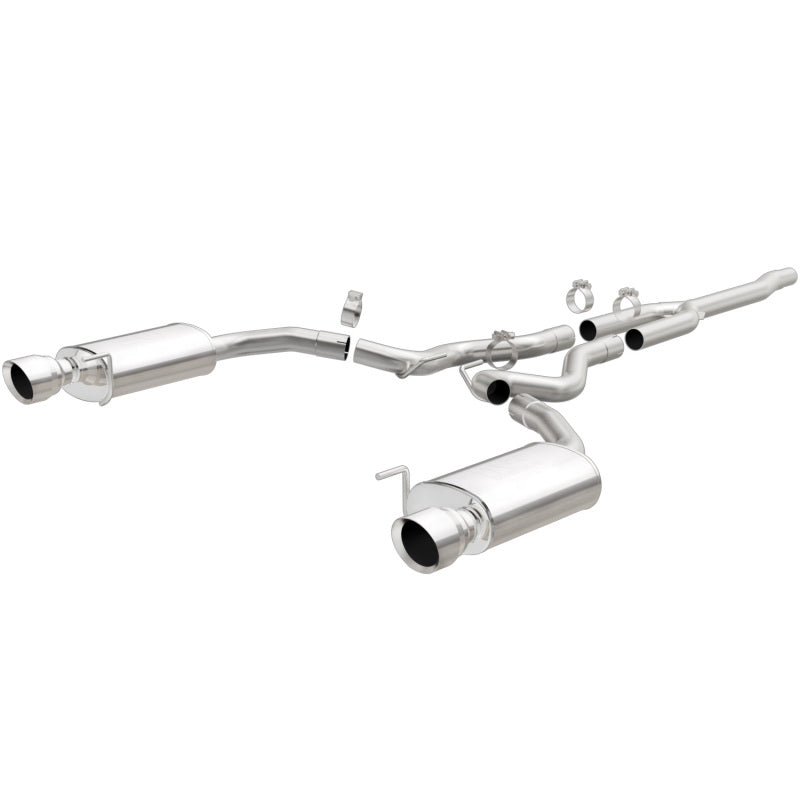 MagnaFlow Cat Back, SS, 2.5in, Street, Dual Split Polished 4.5in Tips 2015 Ford Mustang Ecoboost 19097