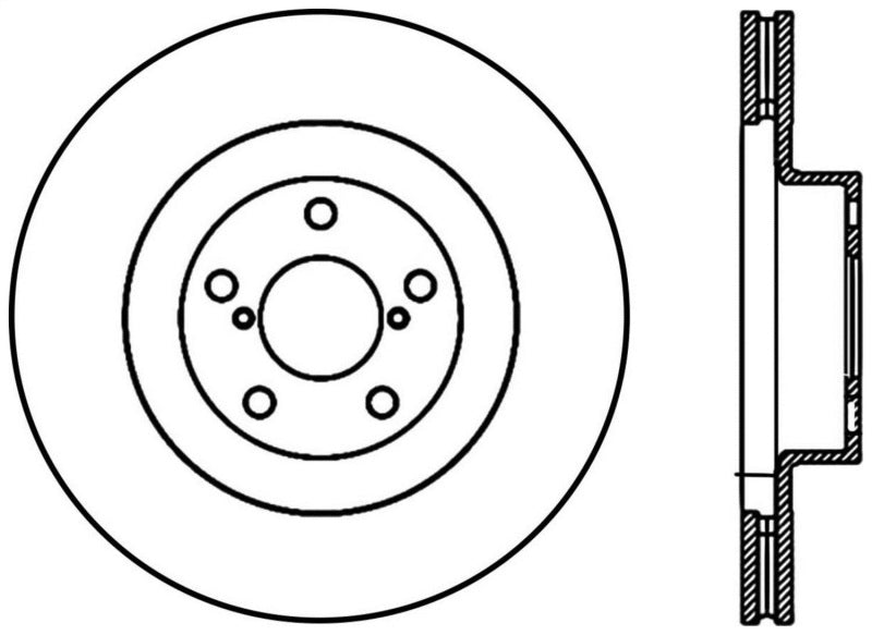 StopTech 02-10 Subaru WRX Slotted & Drilled Left Front Rotor (exc. STi) 127.47018L
