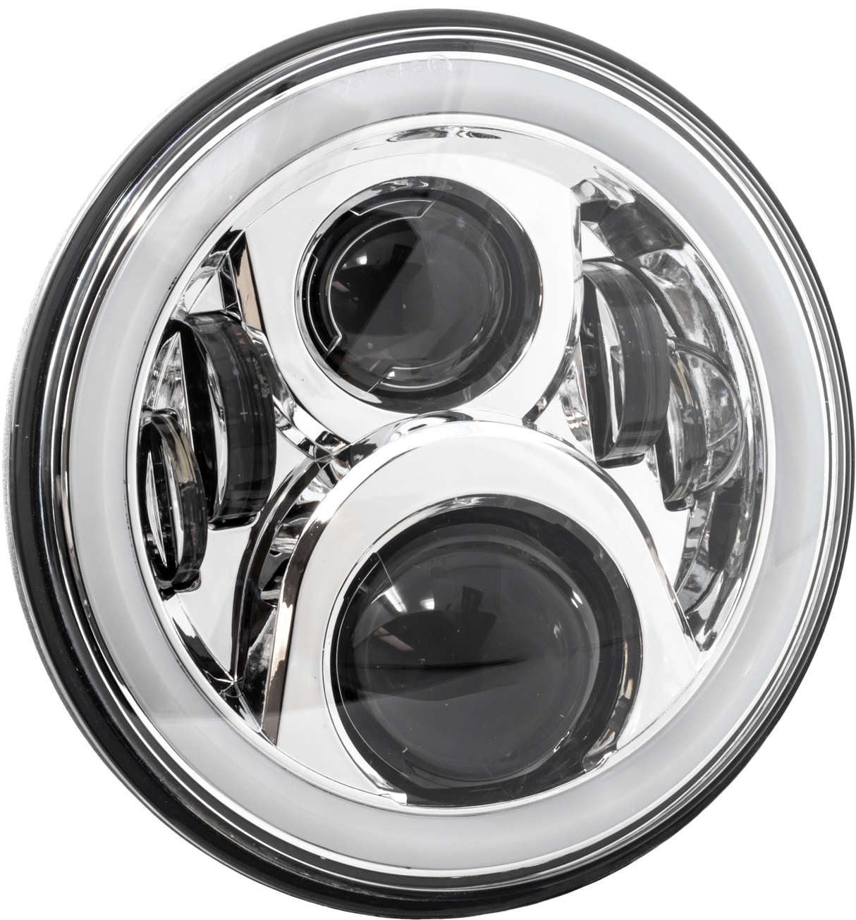 LETRIC LIGHTING CO7" Led Headlight Chrome Halo IndianLLC-ILHC-7DC